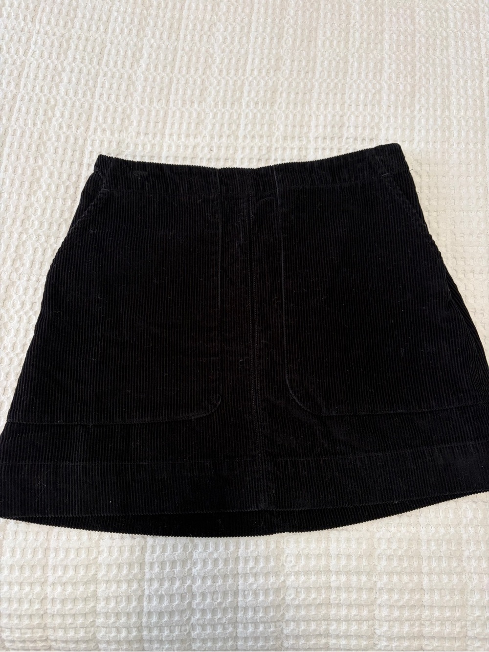 Black Corduroy Mini Skirt - Picture 1 of 2